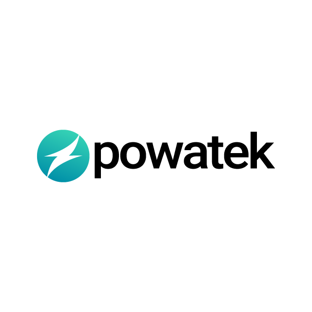 Powatek.com logo, a brandable .com business name for sale