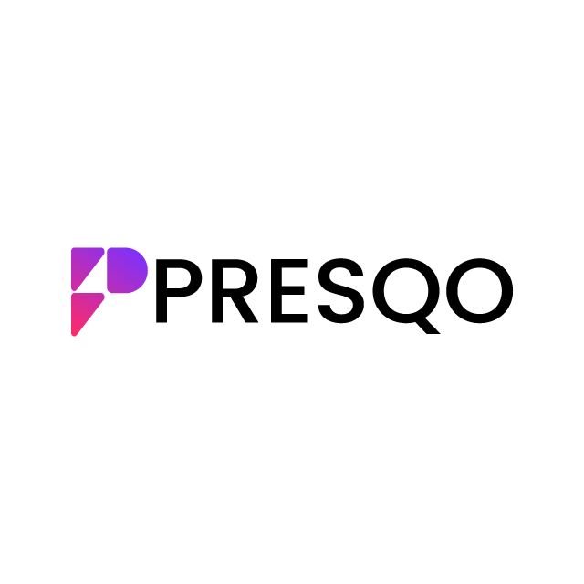 Presqo.com logo, a brandable .com business name for sale