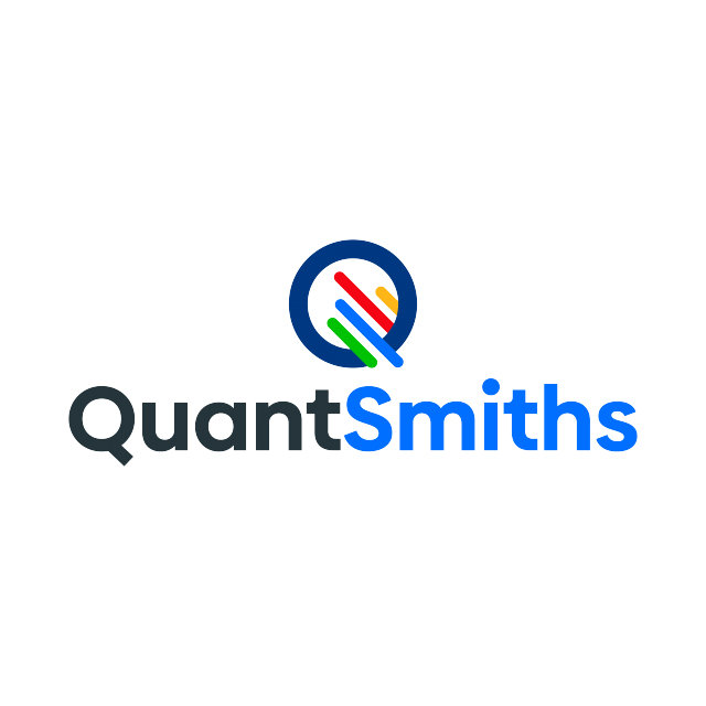 QuantSmiths.com logo, a brandable .com business name for sale