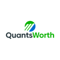 QuantsWorth.com logo, a brandable .com business name for sale