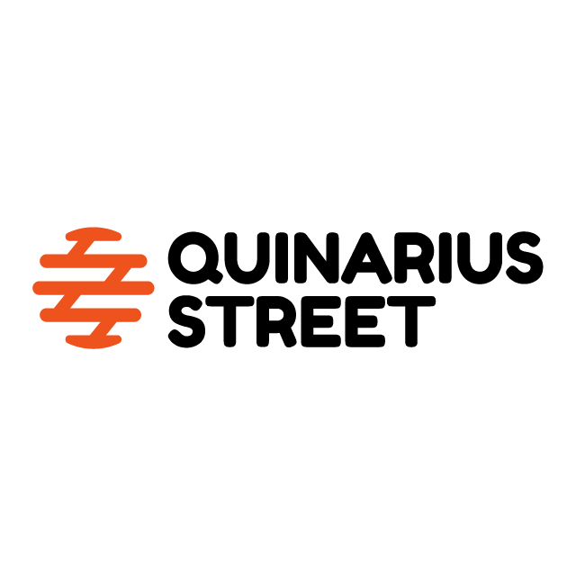 QuinariusStreet.com logo, a brandable .com business name for sale