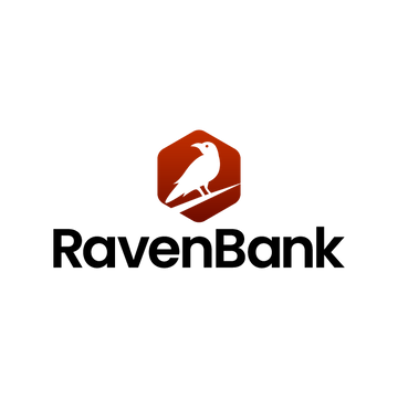 RavenBank.com logo, a brandable .com business name for sale