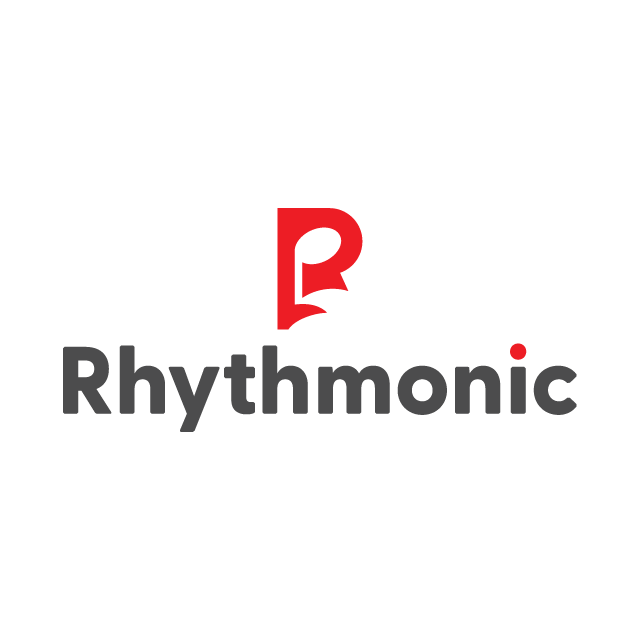 Rhythmonic.com logo, a brandable .com business name for sale