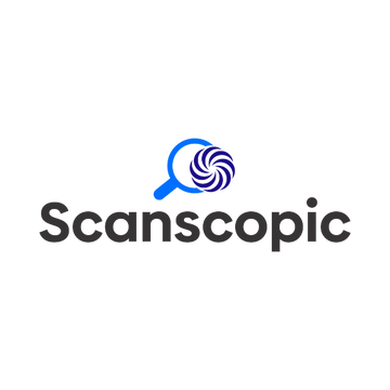 Scanscopic.com logo, a brandable .com business name for sale