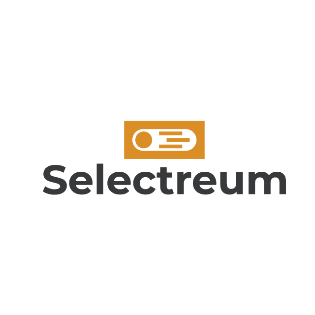 Selectreum.com logo, a brandable .com business name for sale