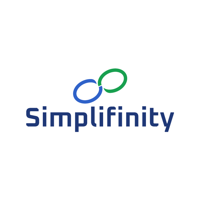 simplifinity.com logo, a brandable .com business name for sale