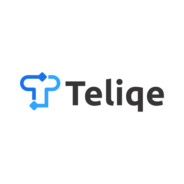 teliqe.com logo, a brandable .com business name for sale