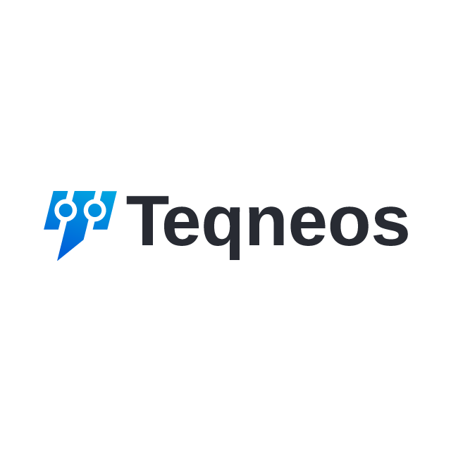 Teqneos.com logo, a brandable .com business name for sale