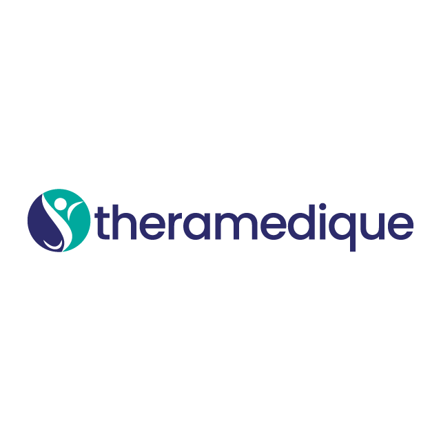 theraMedique.com logo, a brandable .com business name for sale