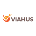 Viahus.com logo, a brandable .com business name for sale