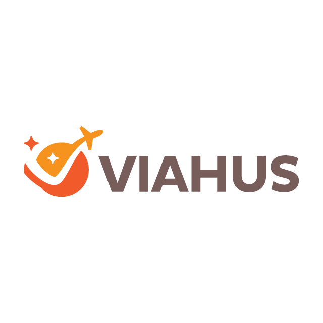 Viahus.com logo, a brandable .com business name for sale
