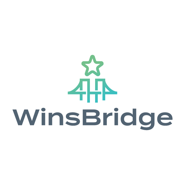 WinsBridge.com logo, a brandable .com business name for sale