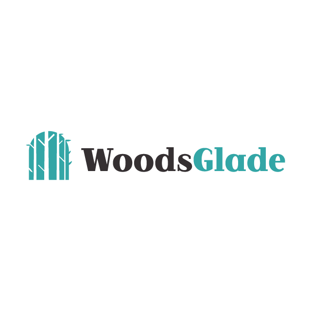 WoodsGlade.com logo, a brandable .com business name for sale