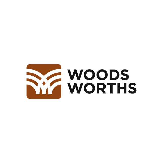 WoodsWorths.com logo, a brandable .com business name for sale