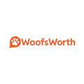 WoofsWorth.com logo, a brandable .com business name for sale