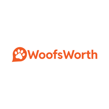 WoofsWorth.com logo, a brandable .com business name for sale