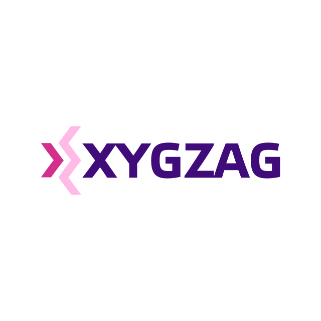 Xygzag.com logo, a brandable .com business name for sale