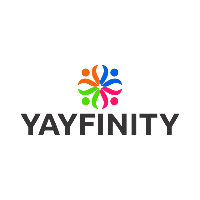 Yayfinity.com logo, a brandable .com business name for sale