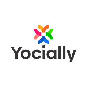 yocially.com logo, a brandable .com business name for sale